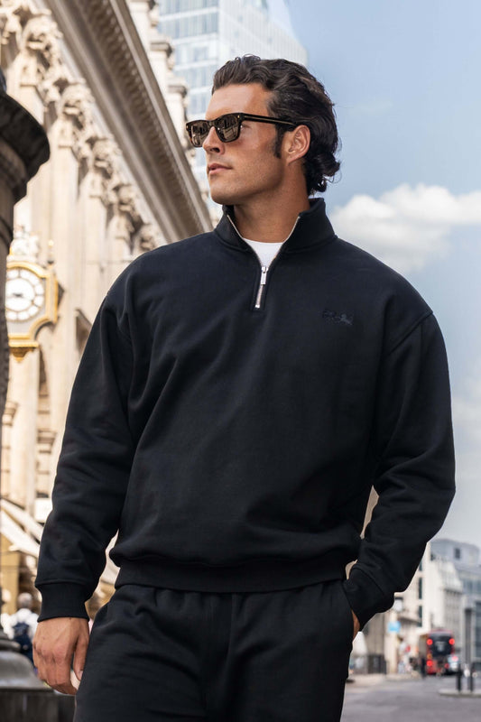 Milan Men's Cotton Blend Quarter Zip Jumper – view 1