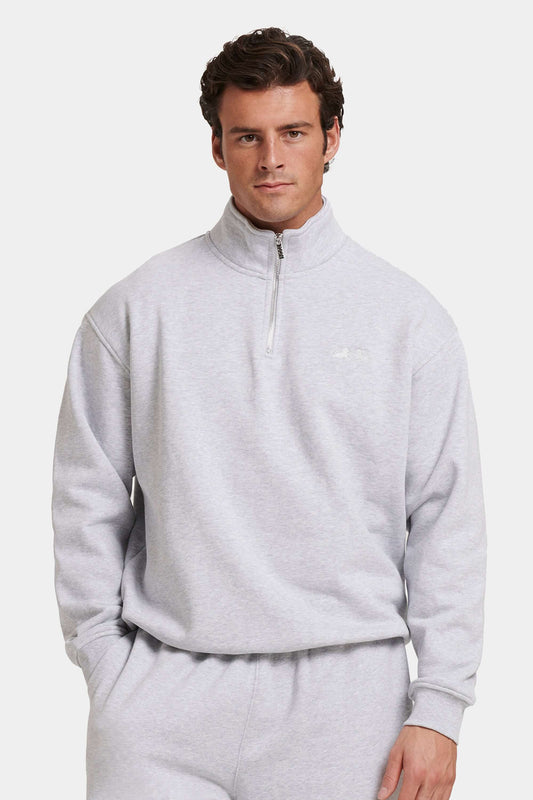 Milan Men's Cotton Blend Quarter Zip Jumper – view 6