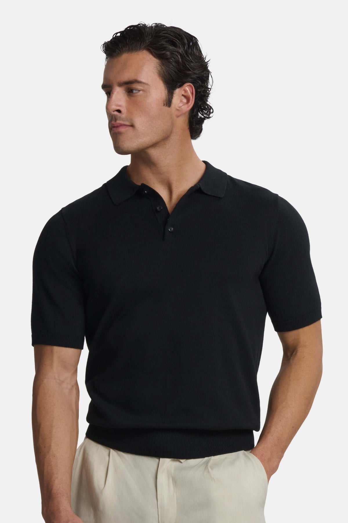 Men's Cotton Viscose Knit Polo Shirt – view 5