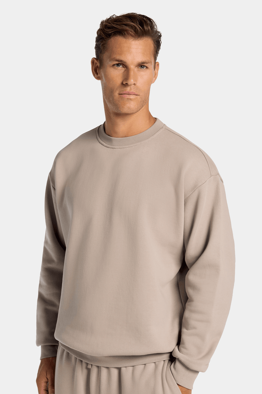 Milan Men's Heavyweight Cotton Crew Neck Jumper – view 5