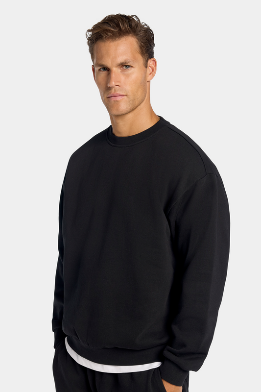 Milan Men's Heavyweight Cotton Crew Neck Jumper – view 1