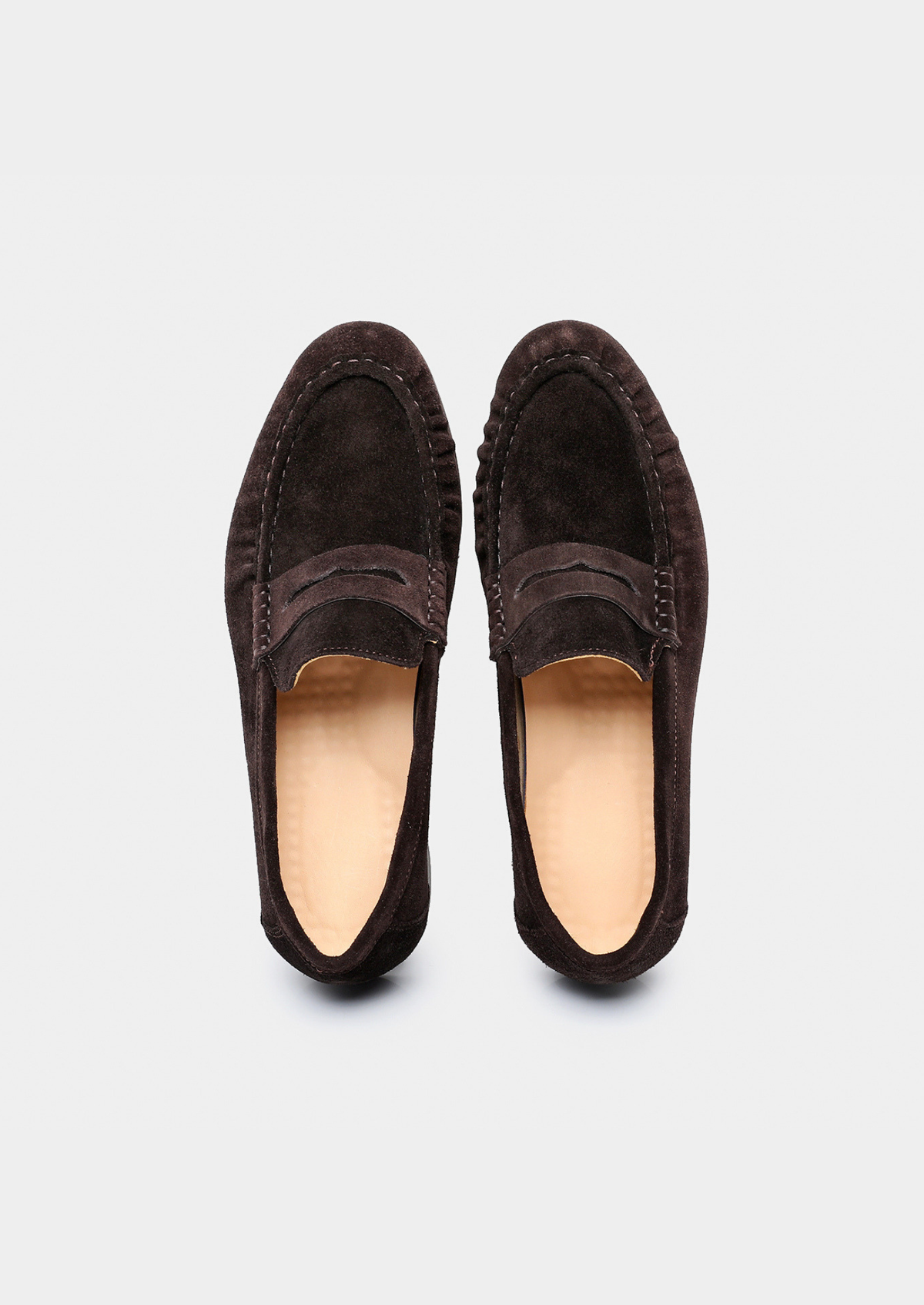 Men's Suede Penny Loafers in Coffee – view 4