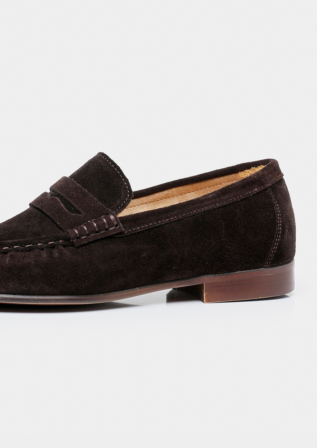 Men's Suede Penny Loafers in Coffee – view 5
