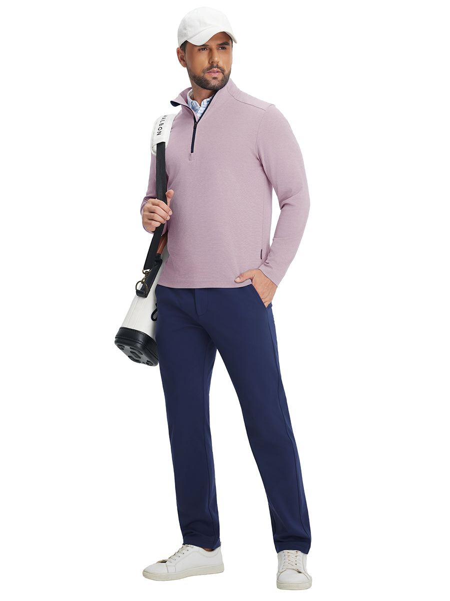 Men's Two-Tone Pique Cotton Blend Quarter Zip – view 20