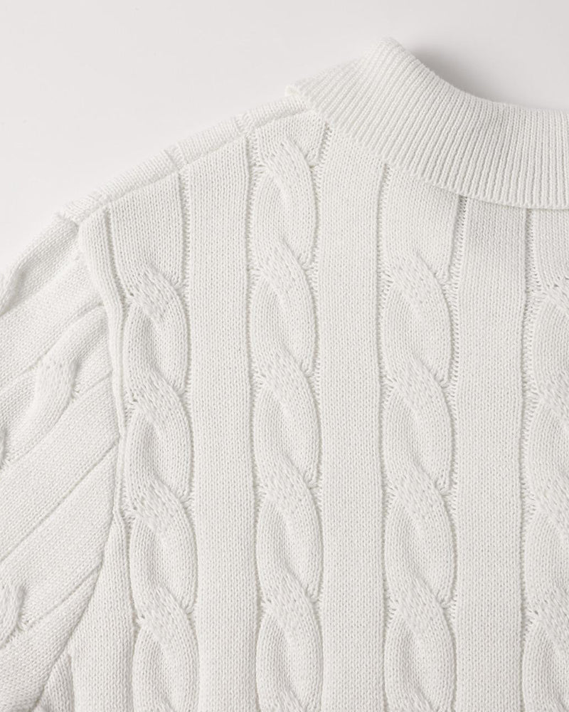 Florence Men's Cotton Cable Knit Polo – view 21