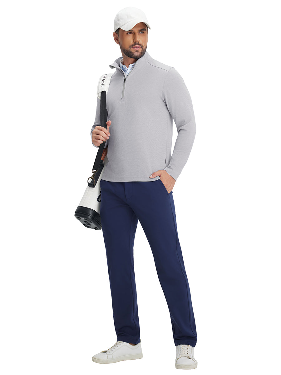 Men's Two-Tone Pique Cotton Blend Quarter Zip – view 34