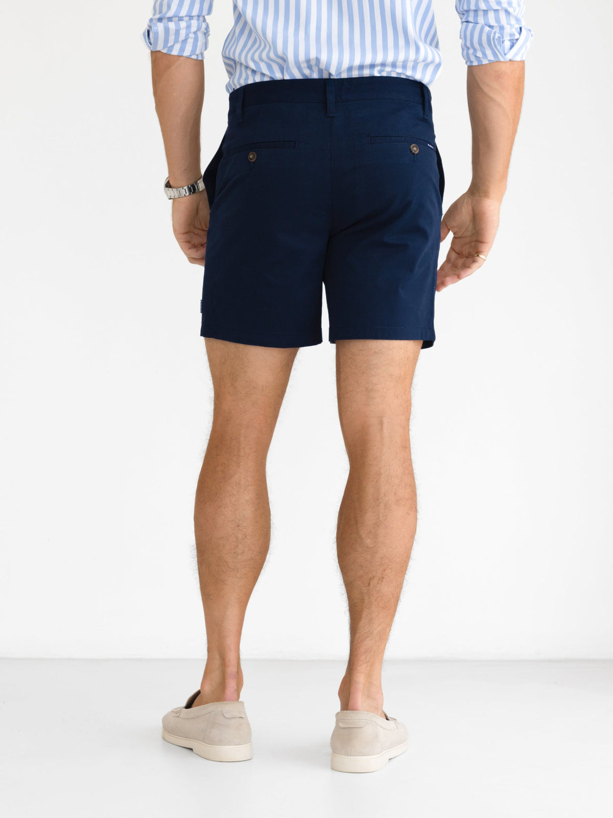 Men's Stretch Chino Shorts in Navy – view 2