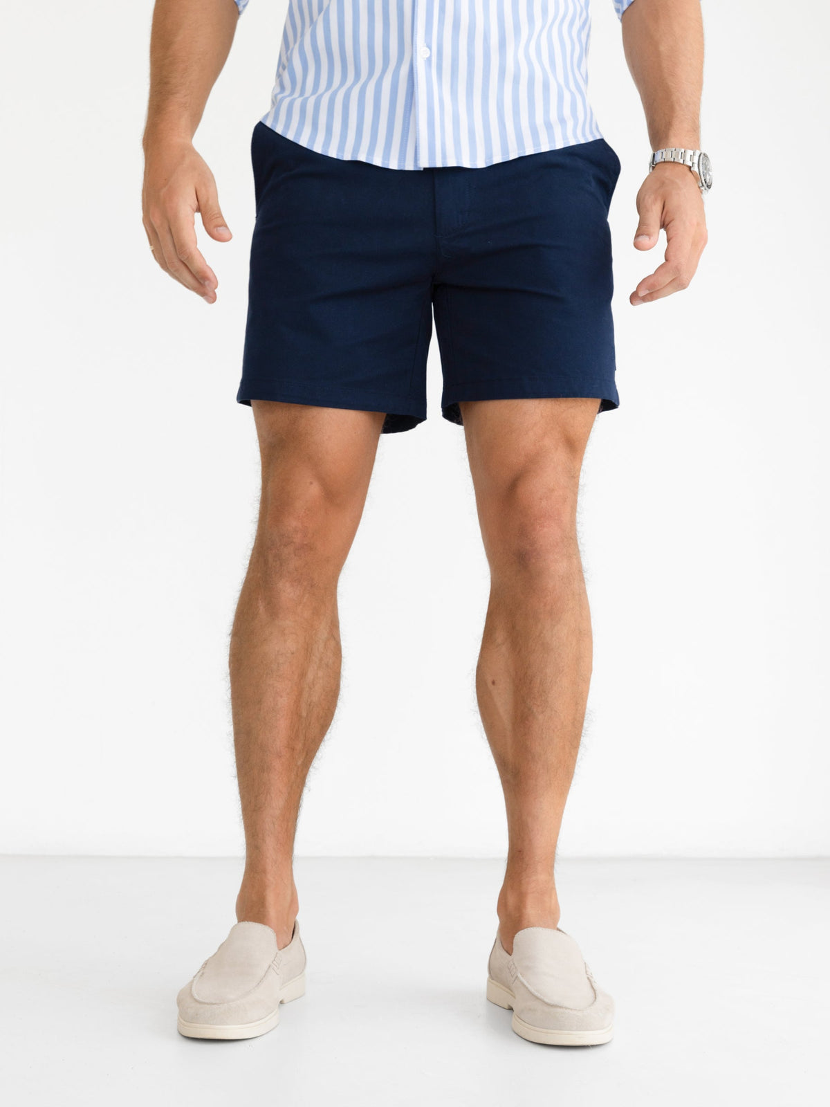 Men's Stretch Chino Shorts in Navy – view 1