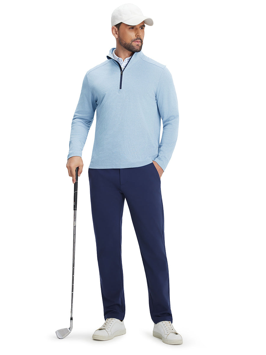 Men's Two-Tone Pique Cotton Blend Quarter Zip – view 41