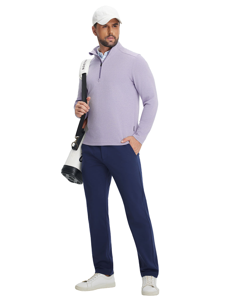 Men's Two-Tone Pique Cotton Blend Quarter Zip – view 55