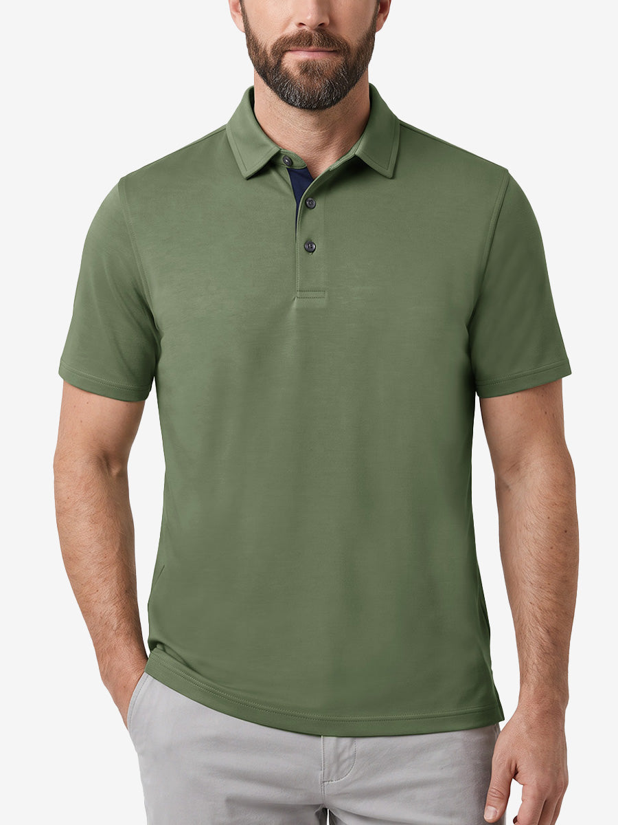 Roma Men's Slim Fit Knit Polo Shirt – view 34