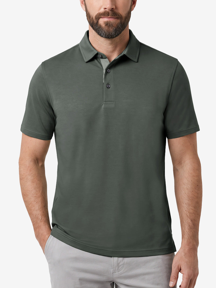 Roma Men's Slim Fit Knit Polo Shirt – view 26