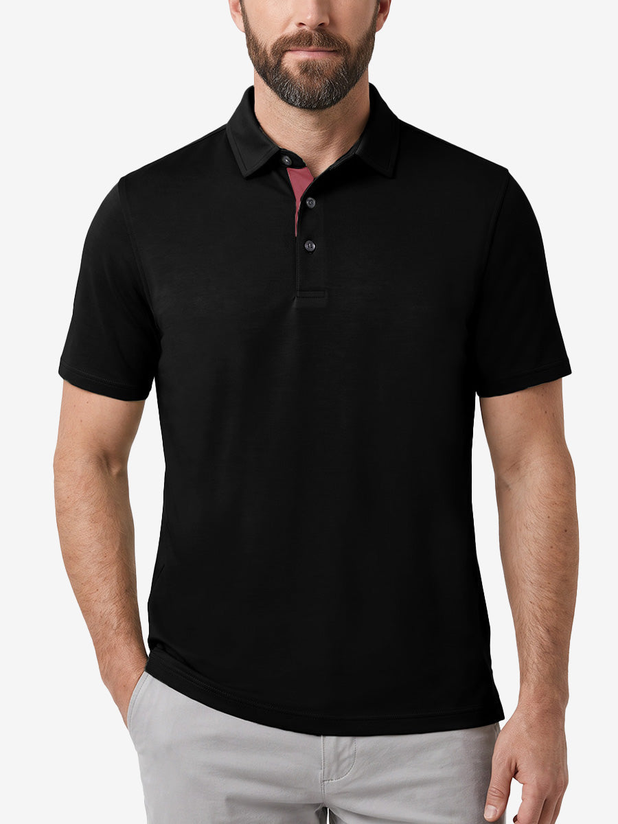 Roma Men's Slim Fit Knit Polo Shirt – view 18