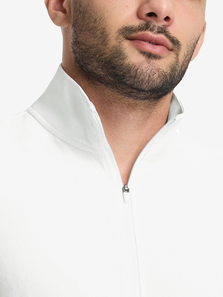 Men's Waffle Texture Quarter Zip Pullover – view 15