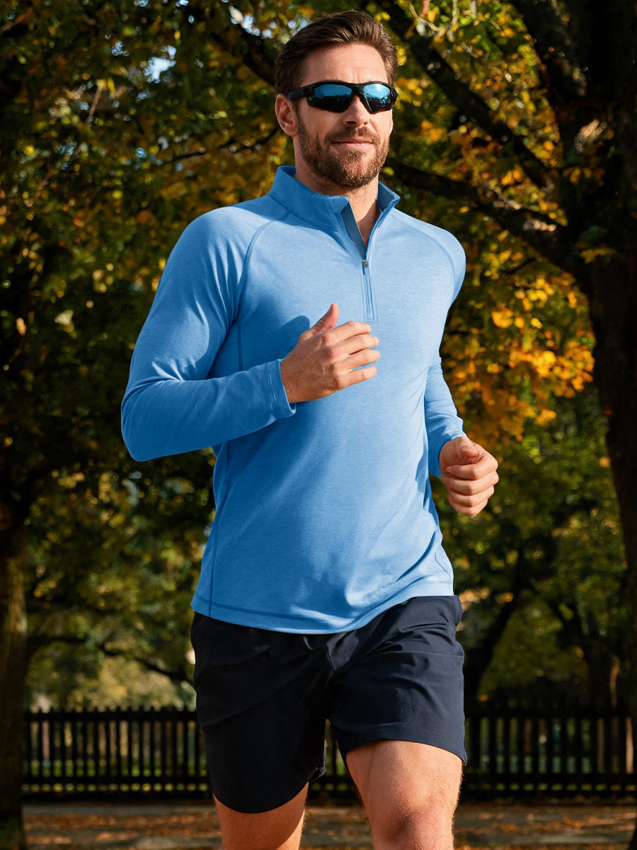 Men's Heather Athletic Quarter Zip Sweatshirt – view 15