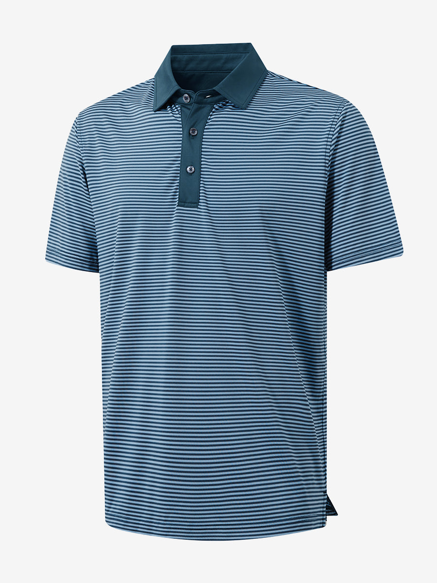 Men's Two-Tone Striped Quick-Dry Polo Shirt – view 19