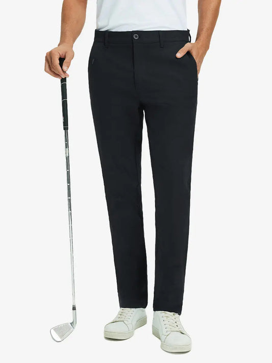 Men's Water-Repellent Stretch Golf Trousers – Eight-Pocket Design, Breathable Moisture-Wicking | Black, Indigo, Dark Grey, Khaki