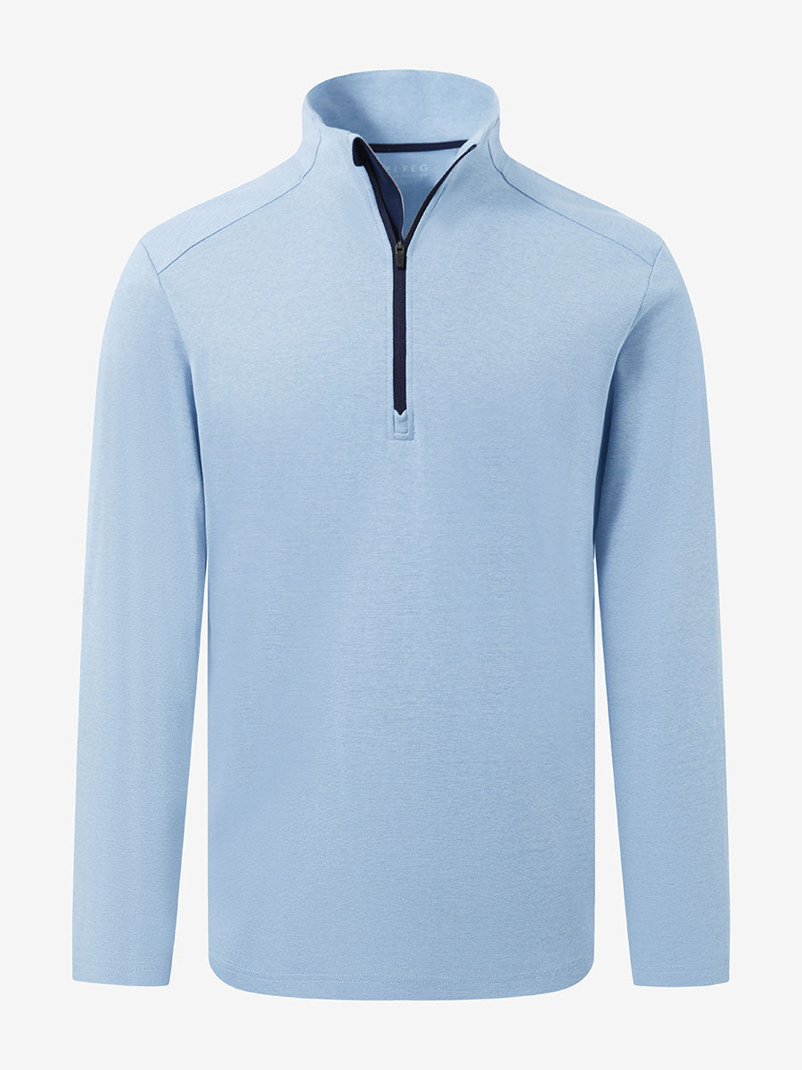 Men's Two-Tone Pique Cotton Blend Quarter Zip – view 38