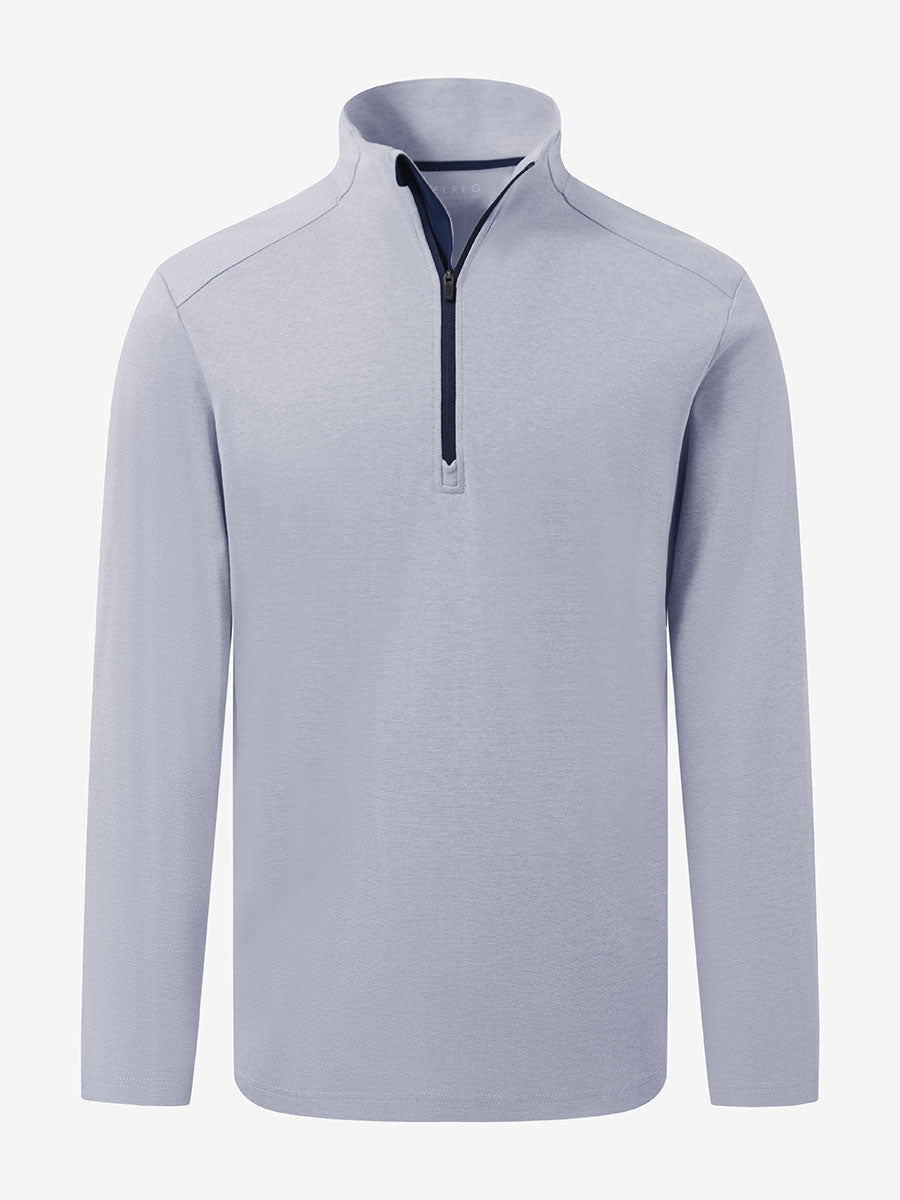 Men's Two-Tone Pique Cotton Blend Quarter Zip – view 45