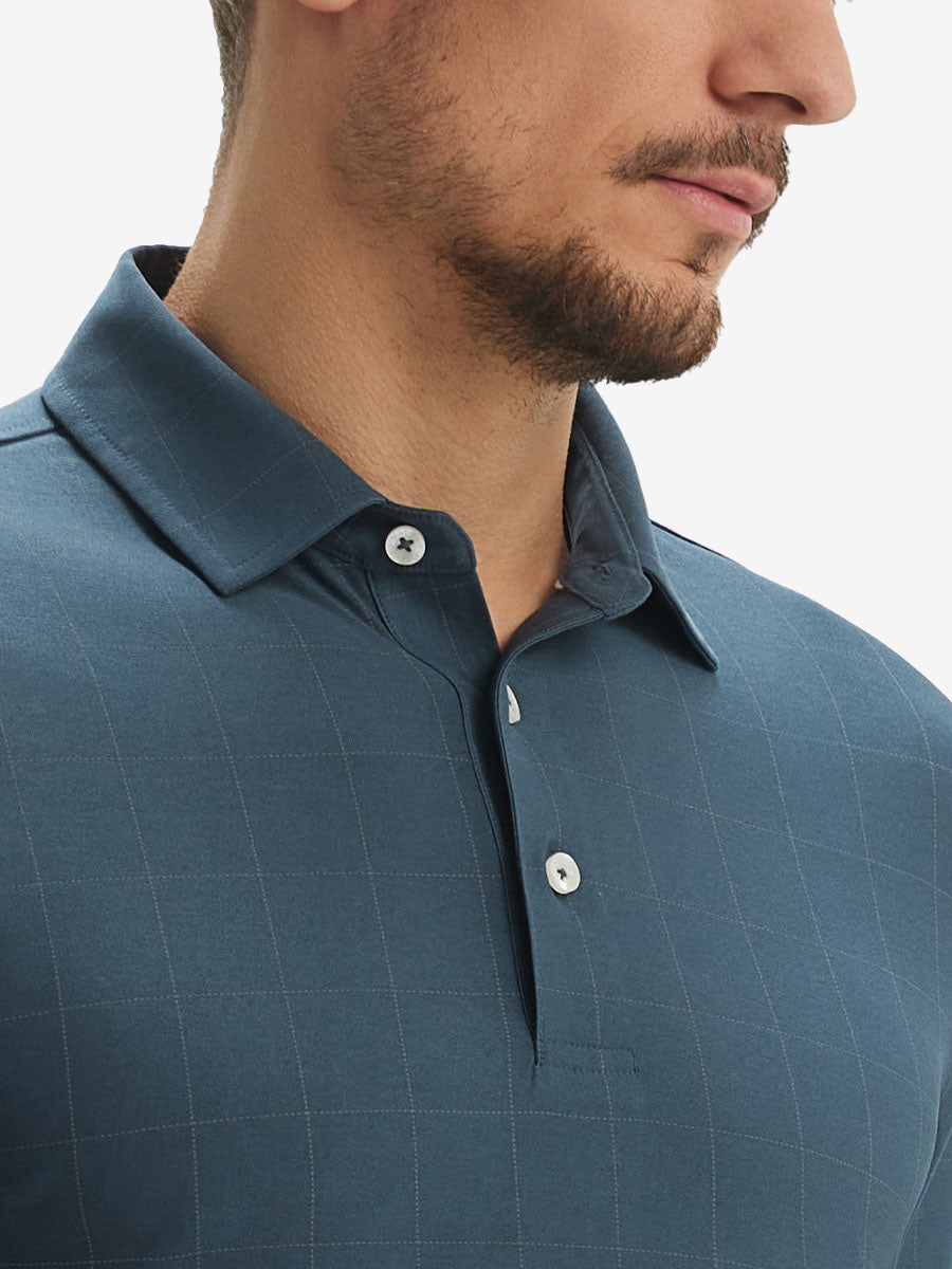 Men's Reflective Check Collar Golf Polo Shirt – view 18