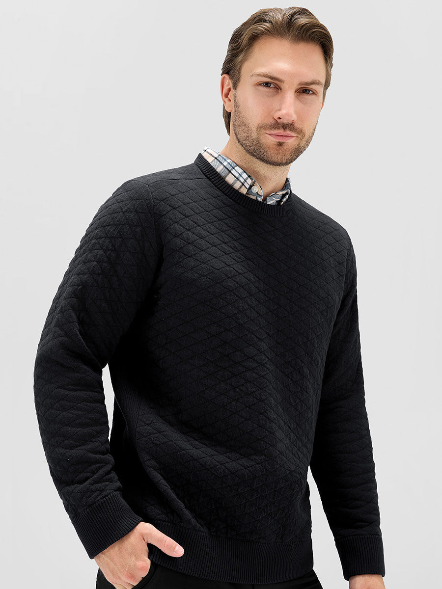 Men's Heavyweight Cotton Knit Crew Neck Jumper – view 11