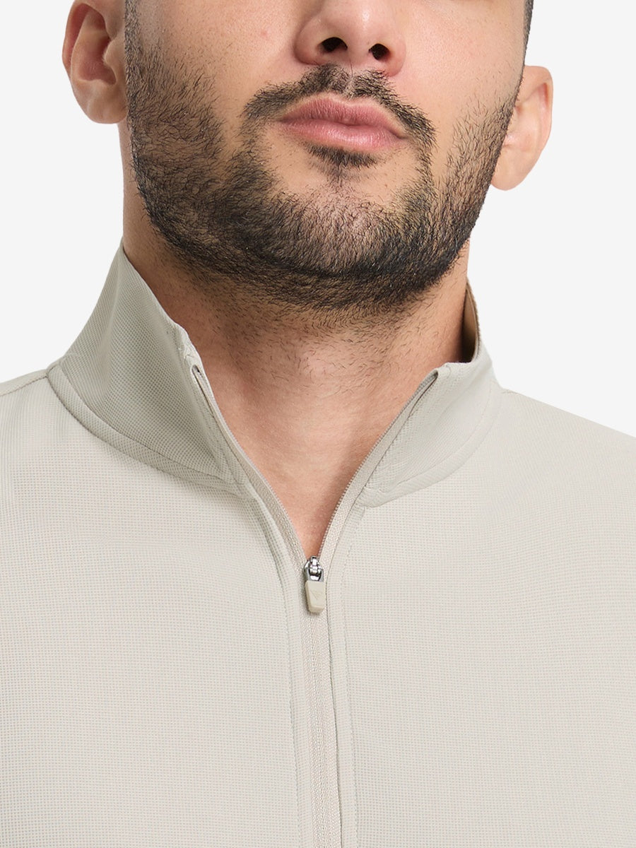 Men's Waffle Texture Quarter Zip Pullover – view 45