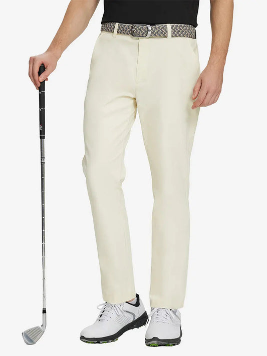 Men's Water-Resistant Everyday Chino Trousers – Moisture-Wicking, UPF 50+ | Beige, Black, Blue Indigo, Cobalt