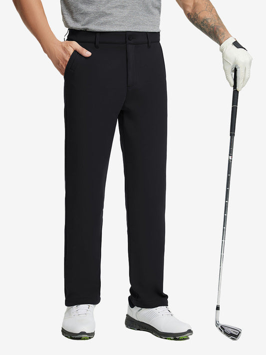 Men's Water-Resistant Fleece-Lined Winter Trousers – Soft Brushed Lining, Stretch Fabric | Black, Navy, Saxony Blue, Dark Grey