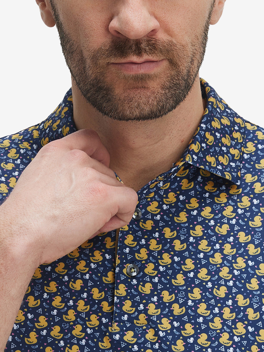 Men's 4-Way Stretch Printed Golf Polo Shirt – view 1