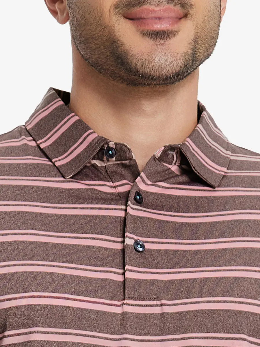 Men's Yarn-Dyed Striped Golf Polo Shirt – view 14