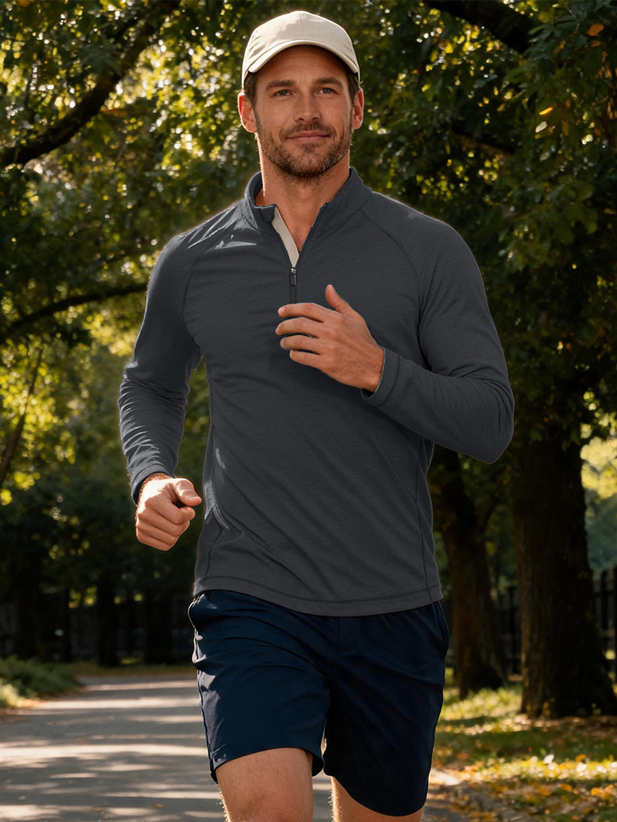 Men's Heather Athletic Quarter Zip Sweatshirt – view 22