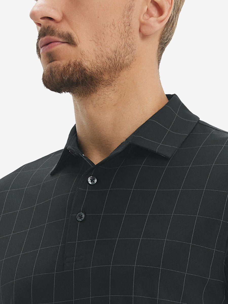 Men's Reflective Check Collar Golf Polo Shirt – view 10