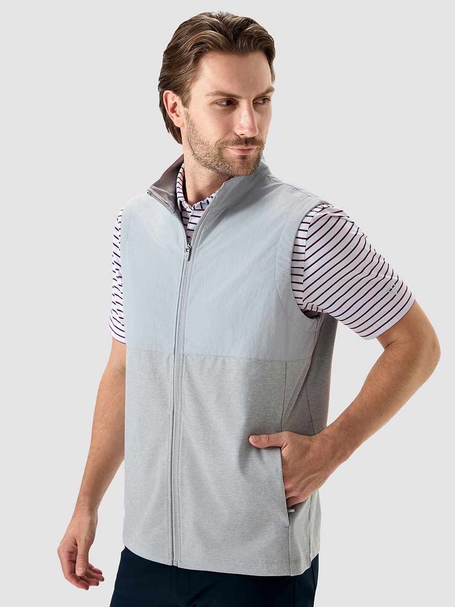 Men's Colour Block Full-Zip Golf Gilet – view 25