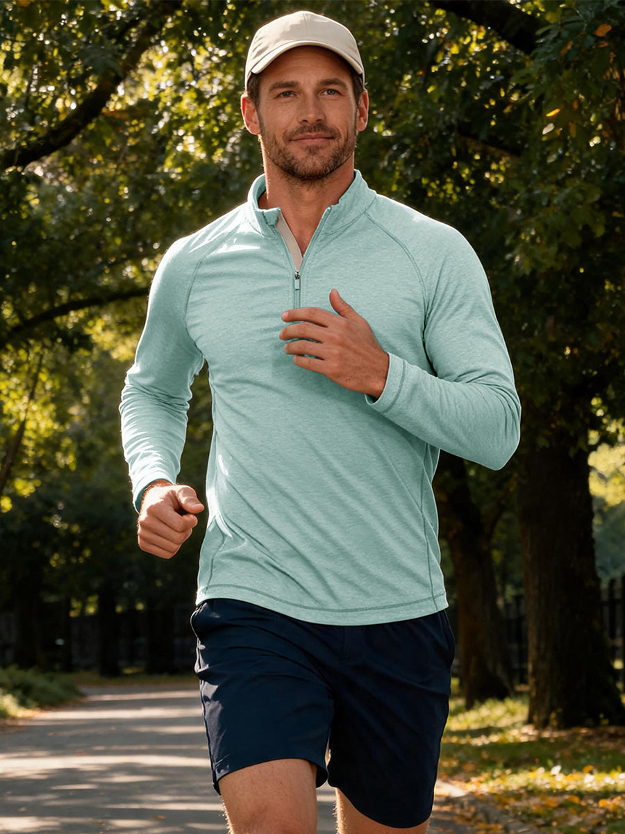 Men's Heather Athletic Quarter Zip Sweatshirt – view 50