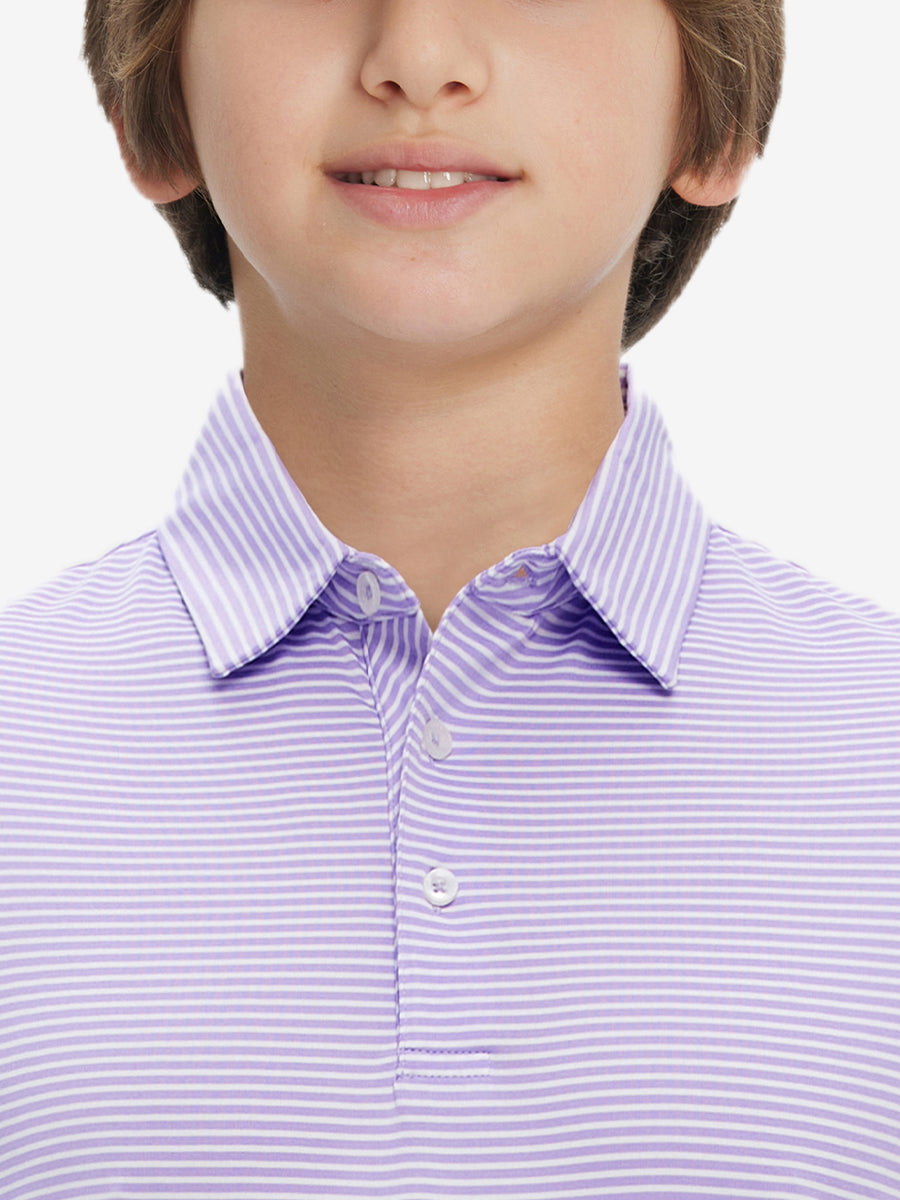 Youth Striped Performance Polo Shirt – view 15