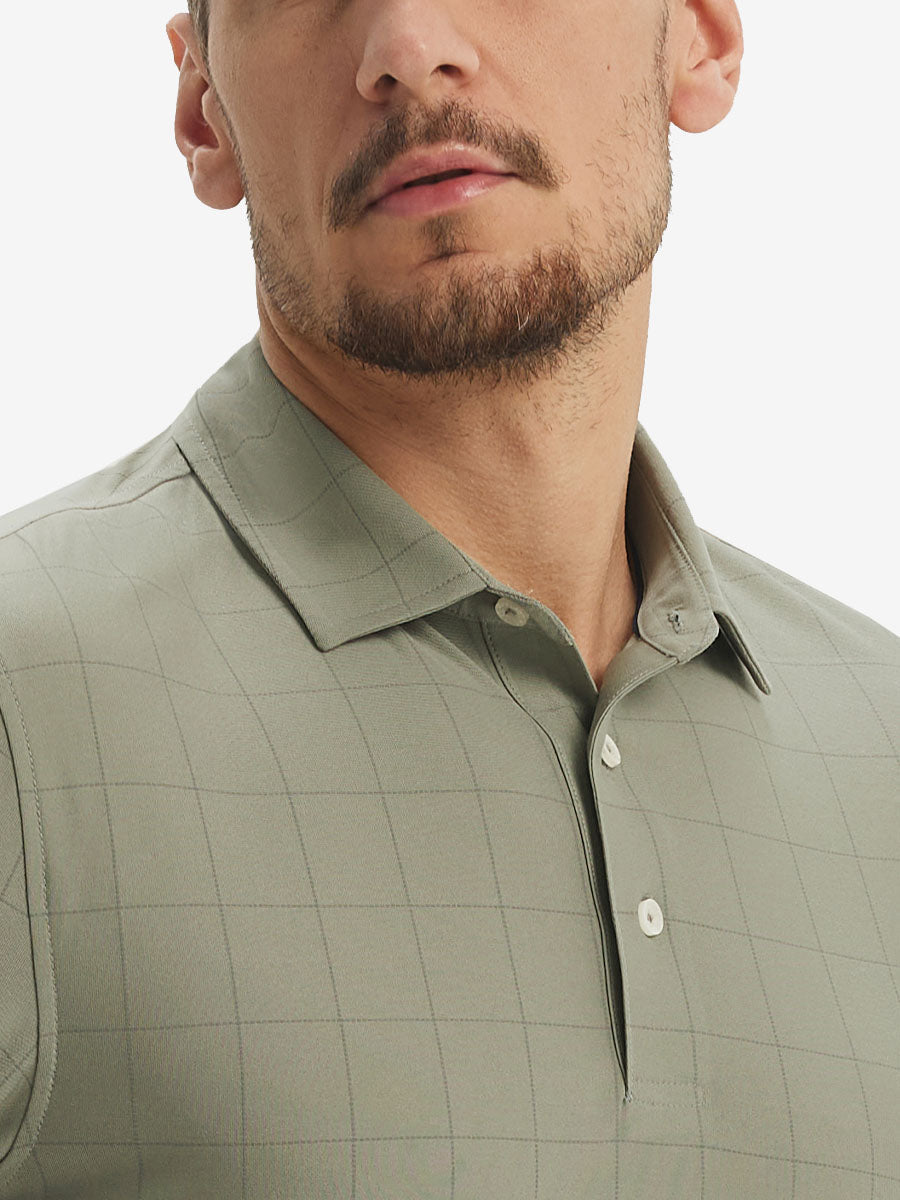 Men's Reflective Check Collar Golf Polo Shirt – view 26