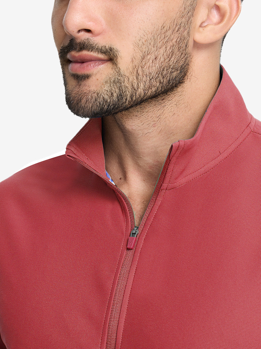 Men's Waffle Texture Quarter Zip Pullover – view 3
