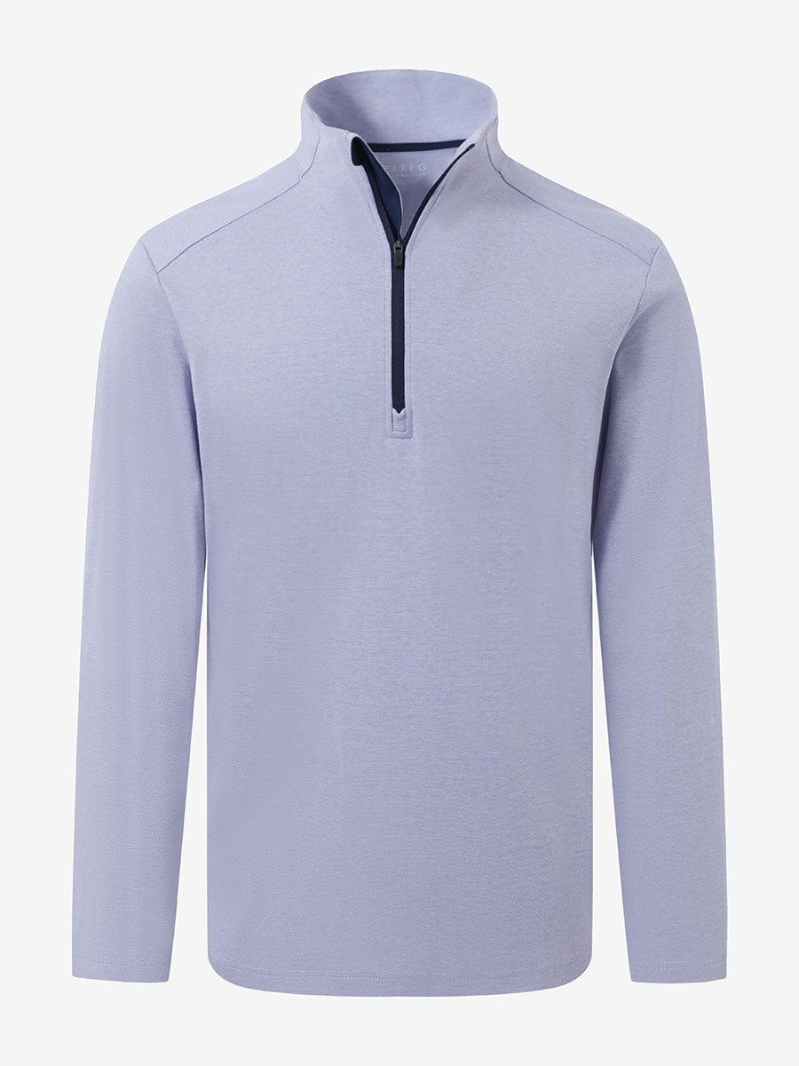 Men's Two-Tone Pique Cotton Blend Quarter Zip – view 10