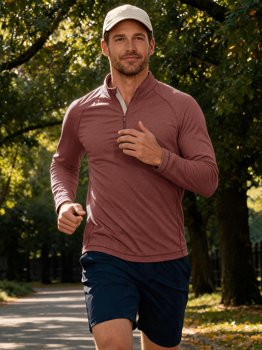 Men's Heather Athletic Quarter Zip Sweatshirt – view 29