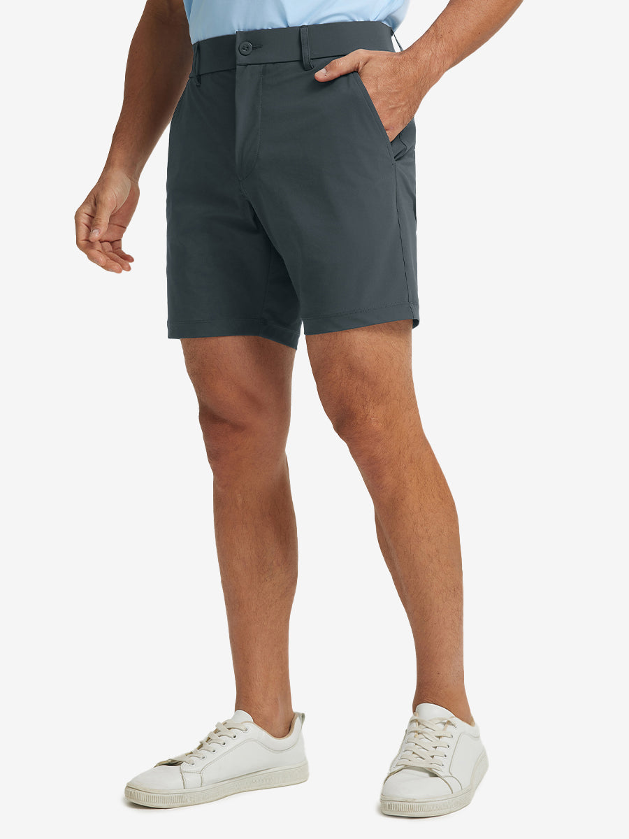 Men's Quick-Dry Casual Shorts with 4 Pockets – Moisture-Wicking 4-Way Stretch, Wrinkle-Resistant, 7 Inch Inseam