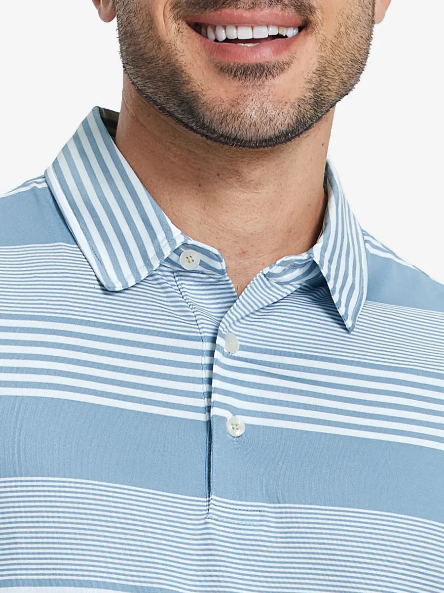 Men's Yarn-Dyed Striped Golf Polo Shirt – view 20