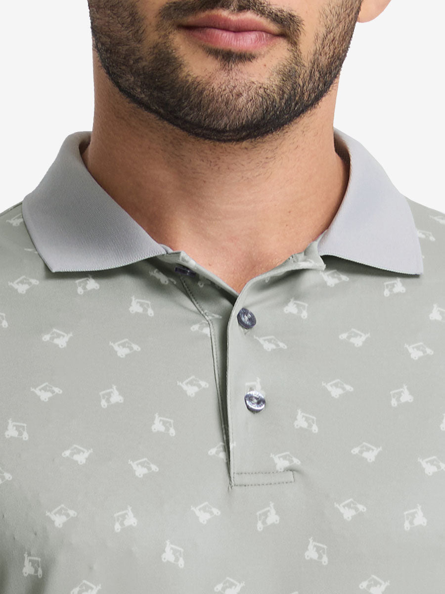Men's Ribbed Collar Printed Golf Polo Shirt – view 26