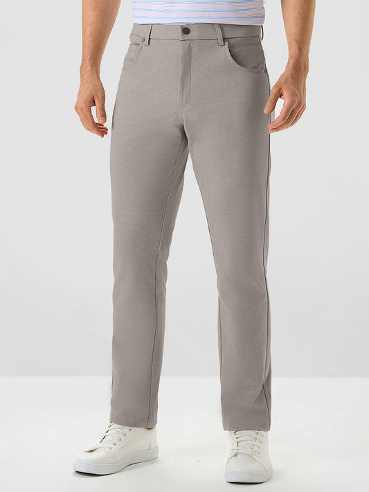Men's Textured Stretch Chino Trousers – Five-Pocket Design, Medium-Weight UPF 50+ Fabric for Golf and Travel