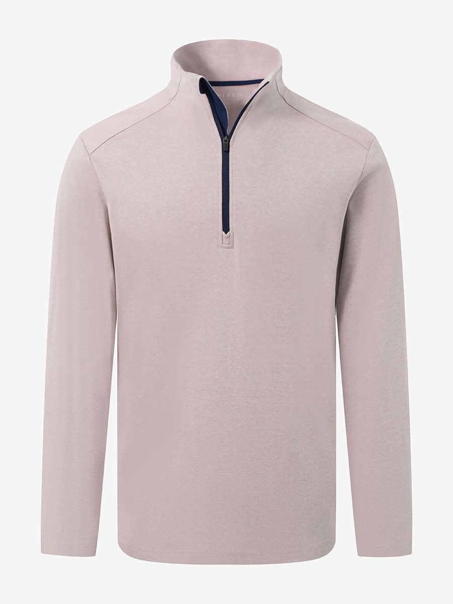 Men's Two-Tone Pique Cotton Blend Quarter Zip – view 24