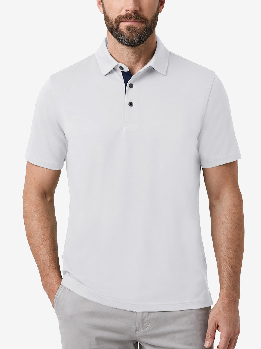 Roma Men's Slim Fit Knit Polo Shirt – view 10