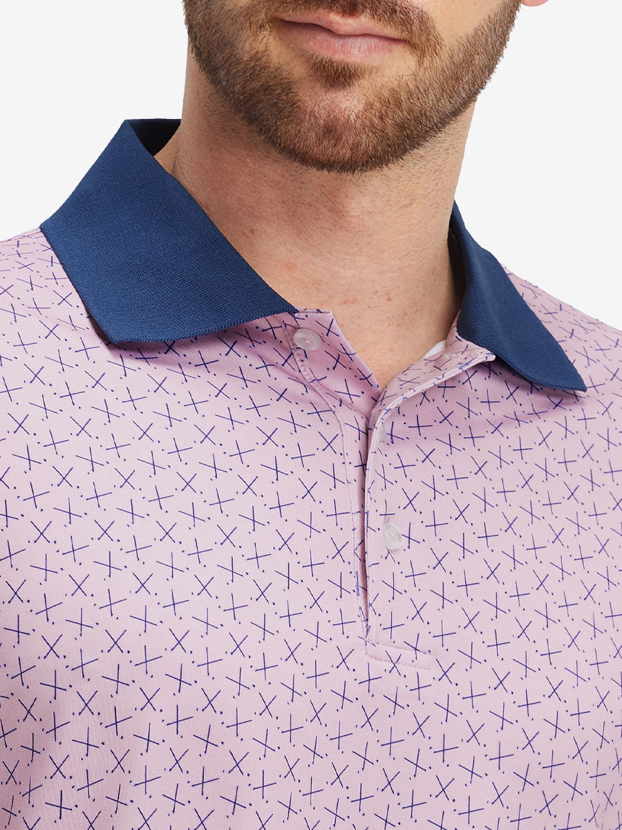 Men's Ribbed Collar Printed Golf Polo Shirt – view 66