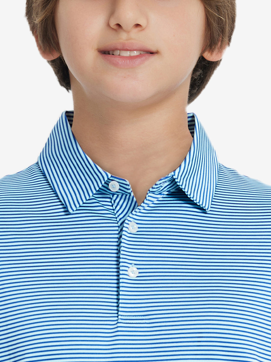 Youth Striped Performance Polo Shirt – view 2