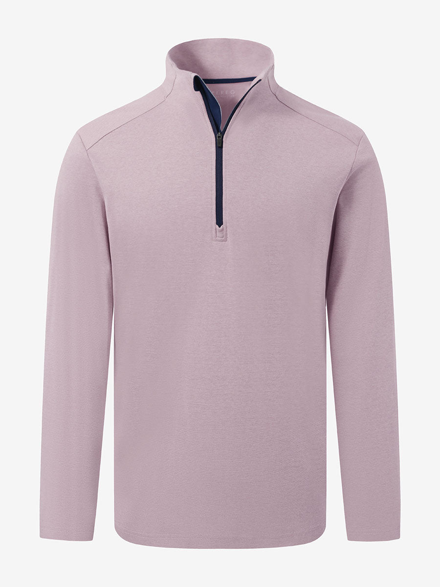 Men's Two-Tone Pique Cotton Blend Quarter Zip – view 17