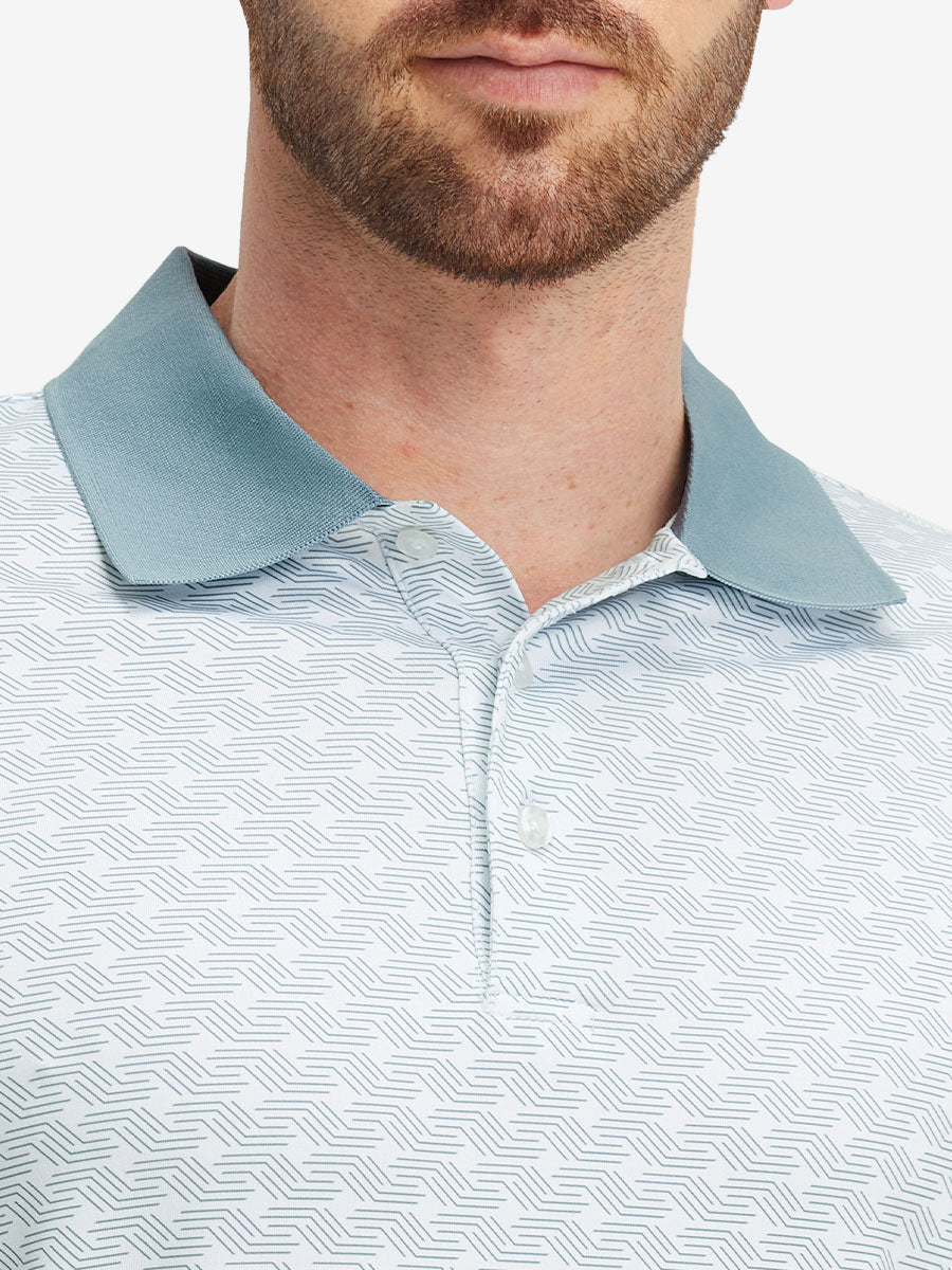 Men's Ribbed Collar Printed Golf Polo Shirt – view 82