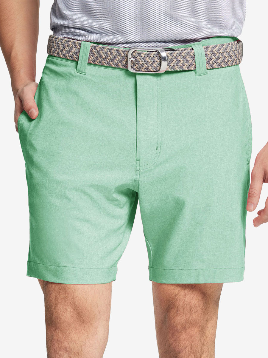Men's Heathered Stretch Golf Shorts – Breathable Moisture-Wicking, Quick-Dry Fabric, Choice of Inseam